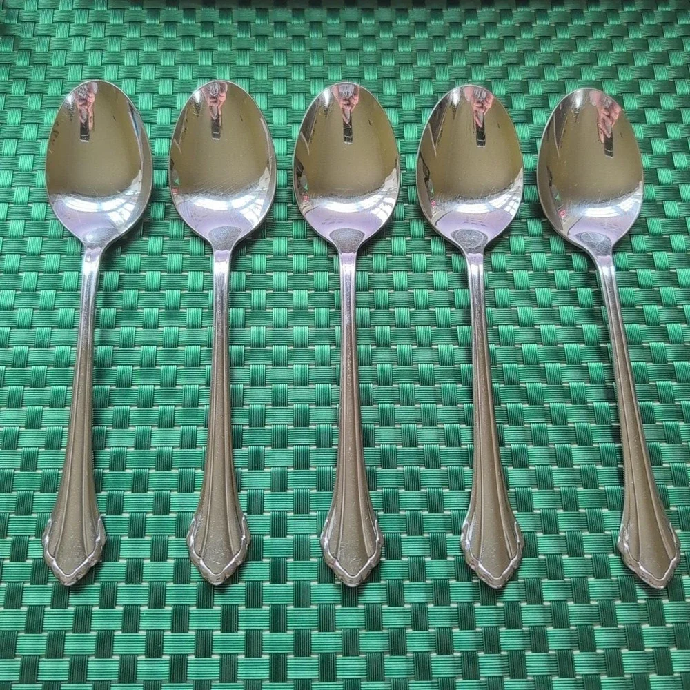 Oneida CLARETTE Soup Spoons Lot of 5 Community Betty Crocker Stainless USA Vtg